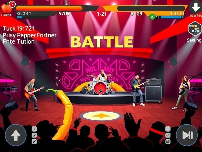 Hot Pepper Battle gameplay screenshot showing players competing in a spicy challenge
